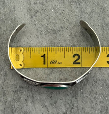 Vintage FRED HARVEY ERA Navajo Turquoise Thunderbird Sterling Bracelet 6.75 in - Additional view 12