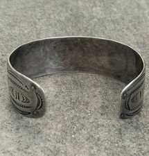 Old Vintage Fred Harvey Era Navajo LONE MOUNTAIN Turquoise silver Bracelet 6.5in - Additional view 11
