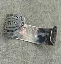 Old Vintage Fred Harvey Era Navajo LONE MOUNTAIN Turquoise silver Bracelet 6.5in - Additional view 12