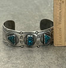 Old Vintage Fred Harvey Era Navajo LONE MOUNTAIN Turquoise silver Bracelet 6.5in - Additional view 13