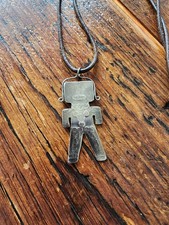VINTAGE OLD FRED HARVEY ERA NAVAJO STERLING STAMPED KACHINA DANCER PENDANT  - Additional view 1