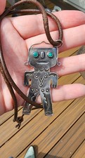 VINTAGE OLD FRED HARVEY ERA NAVAJO STERLING STAMPED KACHINA DANCER PENDANT  - Additional view 8