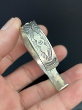 Fred Harvey Era VTG Native American Sterling Silver .925 Turquoise Cuff Bracelet - Additional view 2