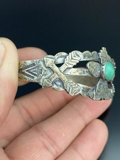 Fred Harvey Era Native American Sterling Silver Turquoise Kachina Cuff Bracelet - Additional view 2