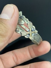 Fred Harvey Era Native American Sterling Silver Turquoise Kachina Cuff Bracelet - Additional view 5