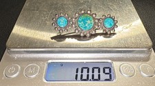 Antique Fred Harvey Era Turquoise Silver Brooch - Additional view 3