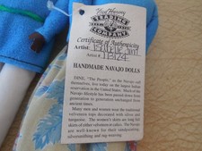 Fred Harvey Pair of Handmade  Navajo Dolls with Artist Tag Isabelle Jim. - Additional view 1
