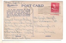 1954 Grand Canyon Fred Harvey Linen Postcard Horseback On The Kaibab Trail-PP10 - Additional view 1