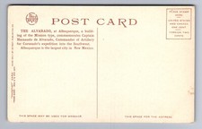 C.1920 FRED HARVEY ALVARADO, ALBUQUERQUE NM, CORONADO, PHOSTINT Postcard P26 - Additional view 2