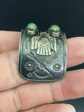 Early Fred Harvey Era Native American Sterling Turquoise Navajo Cuff Bracelet - Additional view 4