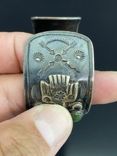 Early Fred Harvey Era Native American Sterling Turquoise Navajo Cuff Bracelet - Additional view 10