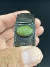 Fred Harvey Era Native American Sterling Turquoise Navajo Watch Cuff Bracelet - Additional view 5