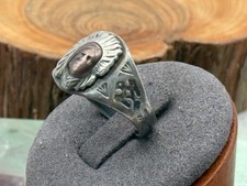 Fred Harvey Era Copper Face Chief Thunderbird & Arrows Cigar Band Sz9.5--B104.25 - Additional view 2