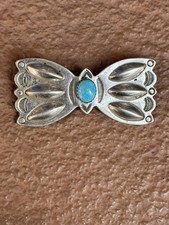 Brooch Pendant Fred Harvey Old Pawn PJC Silver Stamped Turquoise fan51