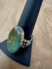Fred Harvey Era Natural Royston turquoise Albert Jake Navajo Large ring 10.5 - Additional view 2