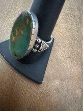 Fred Harvey Era Natural Royston turquoise Albert Jake Navajo Large ring 10.5 - Additional view 4