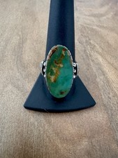 Fred Harvey Era Natural Royston turquoise Albert Jake Navajo Large ring 10.5