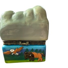 Fred Harvey Trading Company Trinket Box Mount Rushmore Souvenir Porcelain - Additional view 2
