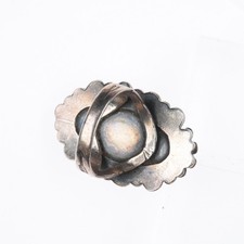 sz7 40's-50's Fred Harvey Cerrillos Turquoise sterling silver snake eye ring - Additional view 4