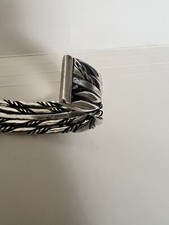 Native American Signed Harvey Cuff Bracelet Sterling Silver Vintage - Additional view 5