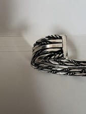 Native American Signed Harvey Cuff Bracelet Sterling Silver Vintage - Additional view 6