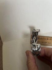 Native American Signed Harvey Cuff Bracelet Sterling Silver Vintage - Additional view 10
