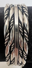Native American Signed Harvey Cuff Bracelet Sterling Silver Vintage