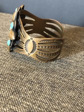 Vintage Fred Harvey Era Solid Copper Native American Style Cuff Bracelet Ladies - Additional view 2