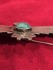 Fred Harvey Sterling Silver Turquoise Thunderbird Pin Brooch 2 1/2 Inches - Additional view 5