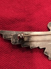 Fred Harvey Sterling Silver Turquoise Thunderbird Pin Brooch 2 1/2 Inches - Additional view 9