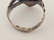 VTG Fred Harvey Era Navajo Sterling Silver Cowboy Hat Stamped Ring - Adjustable - Additional view 5