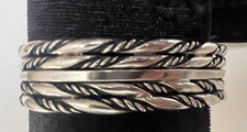 Native American Signed Harvey Cuff Bracelet Sterling Silver Vintage - Additional view 1