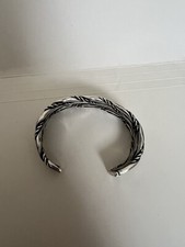 Native American Signed Harvey Cuff Bracelet Sterling Silver Vintage - Additional view 2