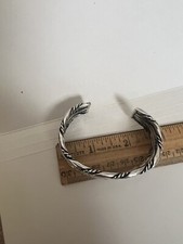 Native American Signed Harvey Cuff Bracelet Sterling Silver Vintage - Additional view 9
