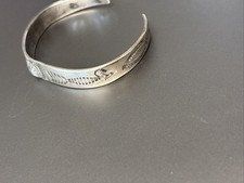 Child Fred Harvey Era Sterling Hand Stamped Cuff Bracelet With Arrow Snake 4.75 - Additional view 1