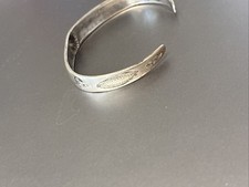 Child Fred Harvey Era Sterling Hand Stamped Cuff Bracelet With Arrow Snake 4.75 - Additional view 2