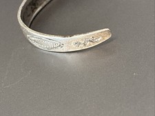 Child Fred Harvey Era Sterling Hand Stamped Cuff Bracelet With Arrow Snake 4.75 - Additional view 3