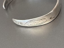 Child Fred Harvey Era Sterling Hand Stamped Cuff Bracelet With Arrow Snake 4.75 - Additional view 5
