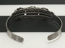 Fred Harvey Era Bracelet Silvertone Faux Turquoise Vintage Small Cuff - Additional view 5