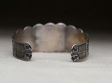 Vintage Harvey Era Navajo Native American Sterling Silver Turquoise Bracelet - Additional view 5