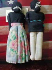 Hand-made Navajo Man Woman Doll Set Fred Harvey Trading Co. Artist Isabelle Jim  - Additional view 4