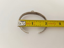 Small VTG Sterling Silver Turquoise Navajo Fred Harvey Era Stamped Cuff Bracelet - Additional view 7