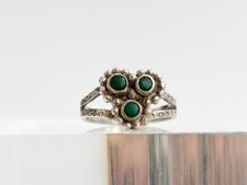 Fred Harvey era Vintage Natural Turquoise Sterling Silver 925 Ring - sz 3.75 - Additional view 1