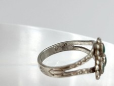 Fred Harvey era Vintage Natural Turquoise Sterling Silver 925 Ring - sz 3.75 - Additional view 6