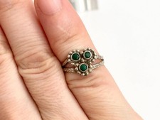 Fred Harvey era Vintage Natural Turquoise Sterling Silver 925 Ring - sz 3.75 - Additional view 9