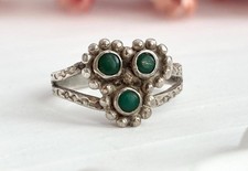 Fred Harvey era Vintage Natural Turquoise Sterling Silver 925 Ring - sz 3.75