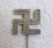 Old Navajo Indian Sterling Silver Fred Harvey Era Rare Whirling Logs Stick Pin - Additional view 1