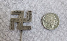 Old Navajo Indian Sterling Silver Fred Harvey Era Rare Whirling Logs Stick Pin - Additional view 2