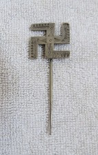Old Navajo Indian Sterling Silver Fred Harvey Era Rare Whirling Logs Stick Pin
