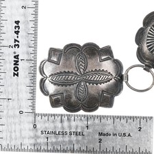 c1940's Navajo Fred Harvey sterling silver link concho belt hand stamped - Additional view 2